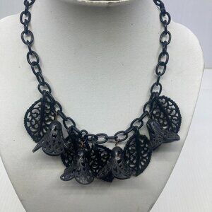 Vtg '50 MIRIAM HASKELL ? victorian bells mourning gothic steampunk necklace